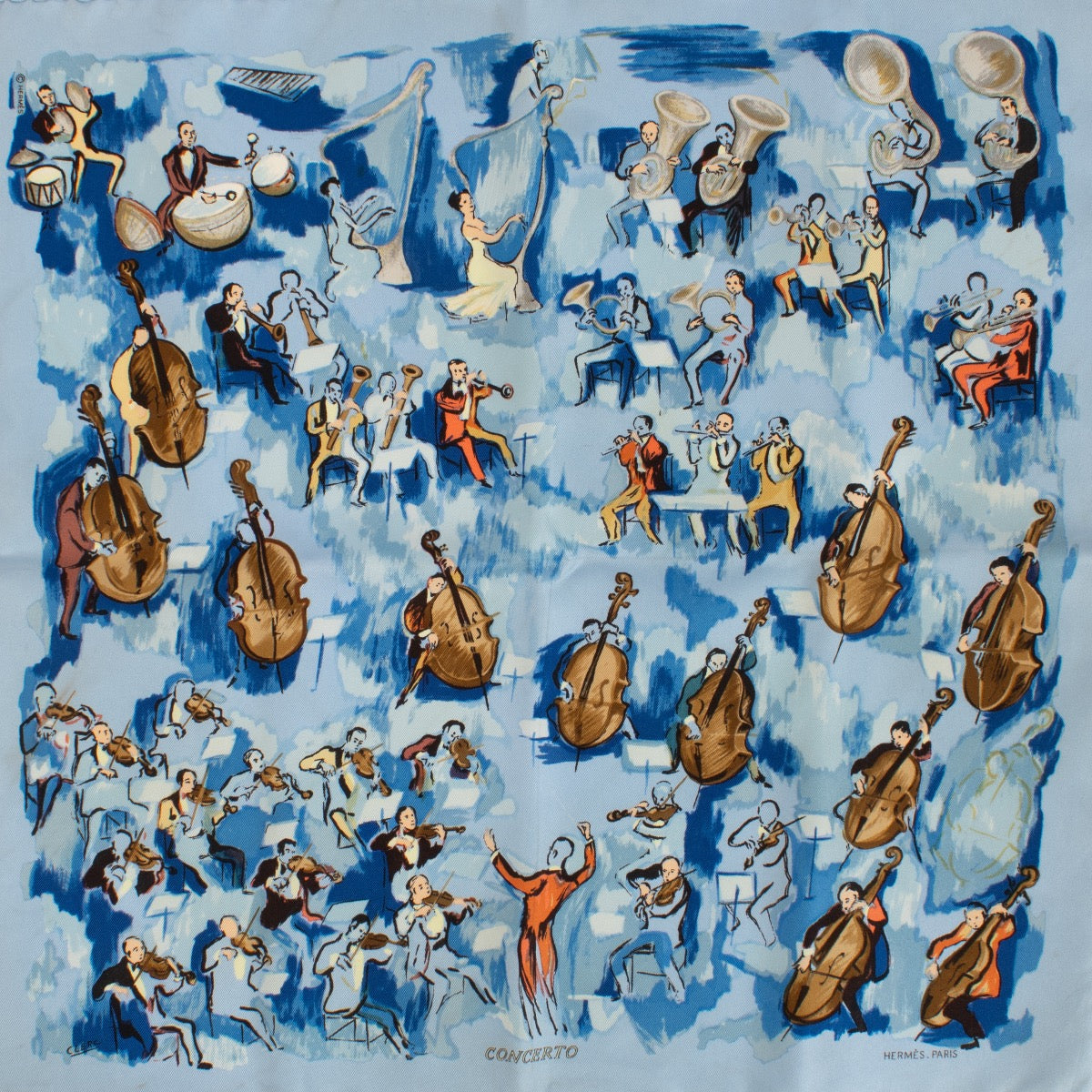 Hermès Blue Concerto 45 Scarf
