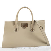 Shop safe online at Labellov in Antwerp, Brussels and Knokke this 100% authentic second hand Jimmy Choo Beige Leather Riley Tote Bag