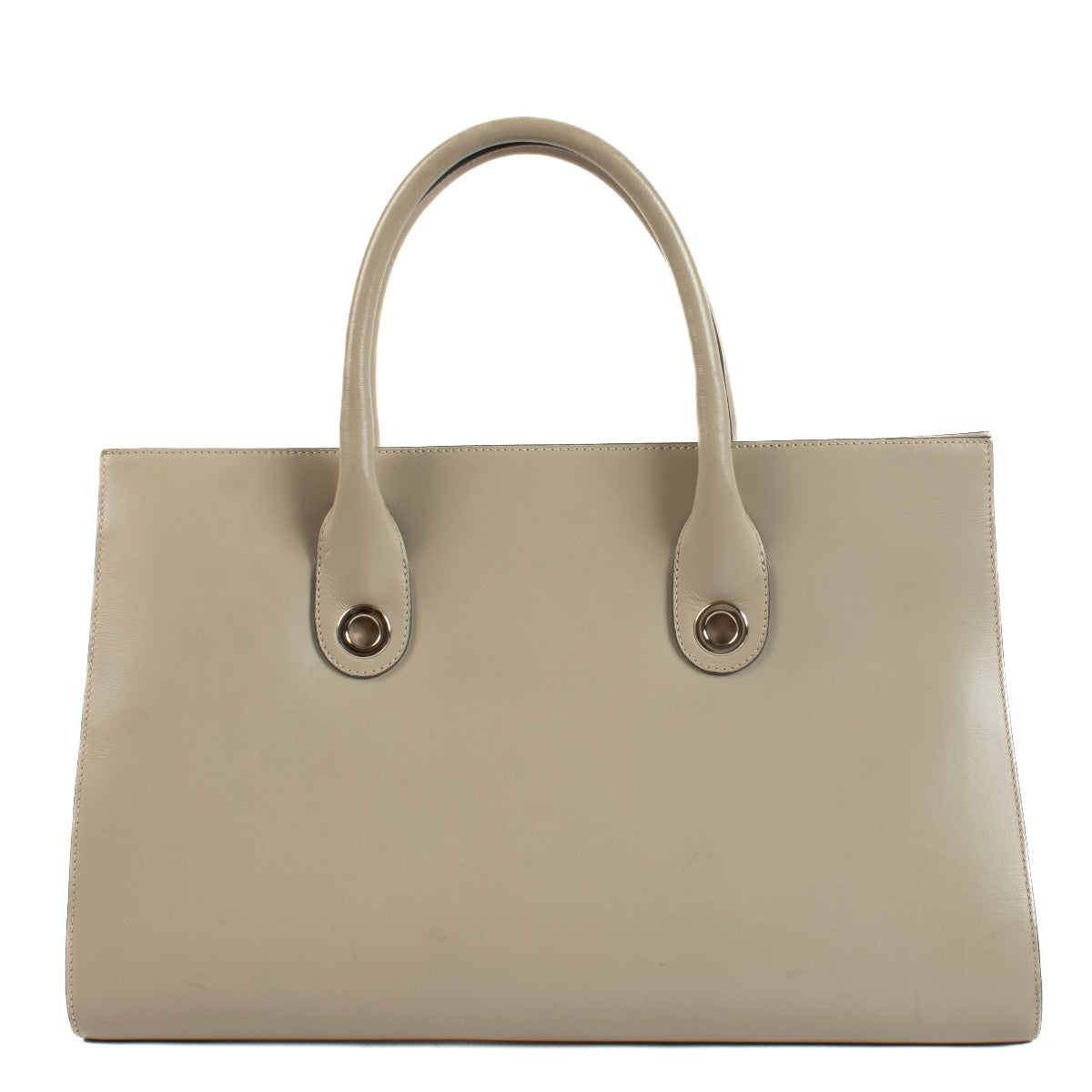 Shop safe online at Labellov in Antwerp, Brussels and Knokke this 100% authentic second hand Jimmy Choo Beige Leather Riley Tote Bag