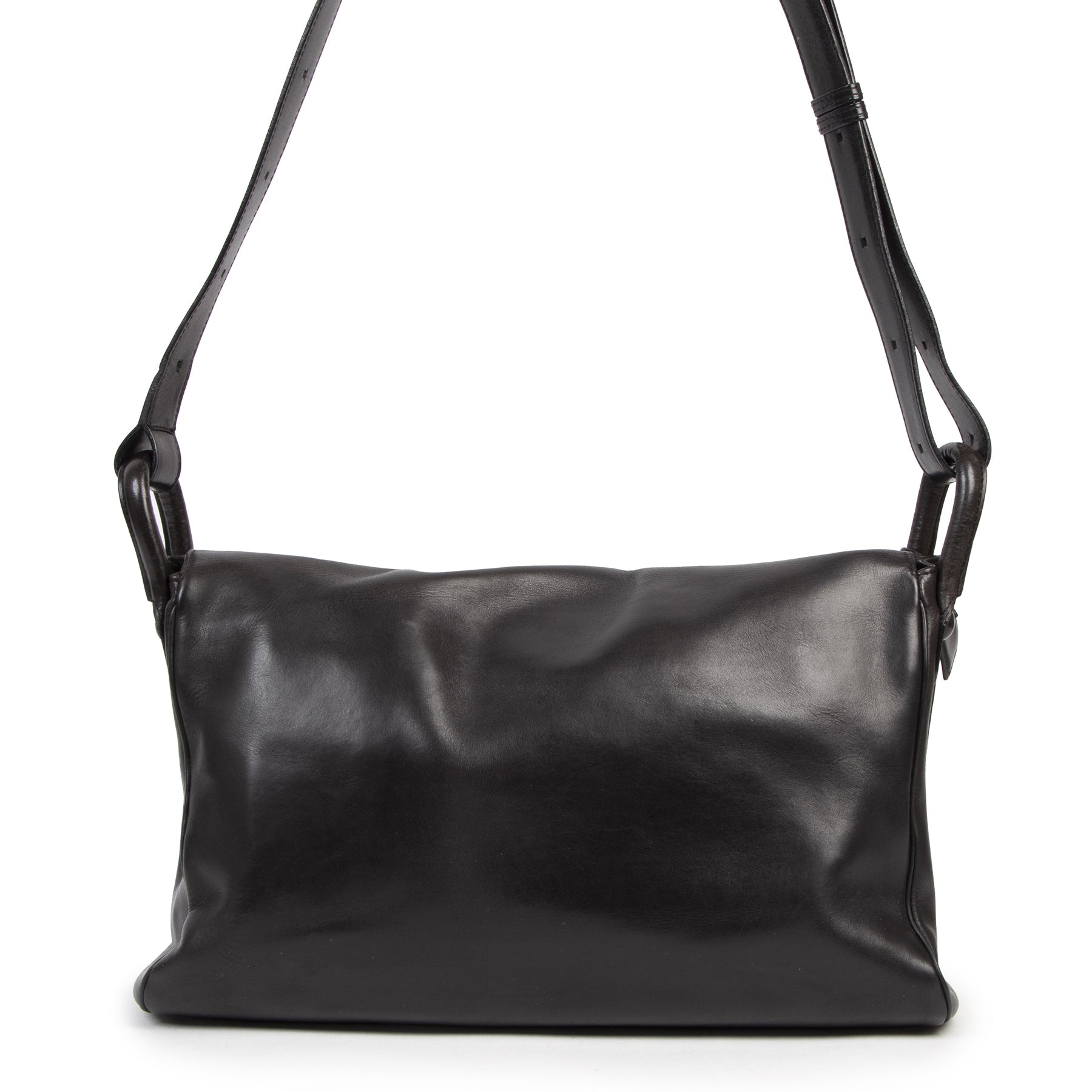 Authentic second-hand vintage Delvaux Black Brillant Besace Shoulder Bag buy online webshop LabelLOV