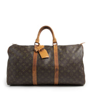 Authentieke Tweedehands Louis Vuitton Monogram Keepall 50 Bag juiste prijs veilig online shoppen luxe merken webshop winkelen Antwerpen België mode fashion