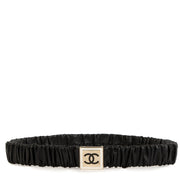 Shop 100% authentic Chanel Black Logo Ruched Belt at Labellov.com.