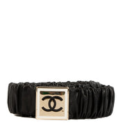 Shop 100% authentic Chanel Black Logo Ruched Belt at Labellov.com.