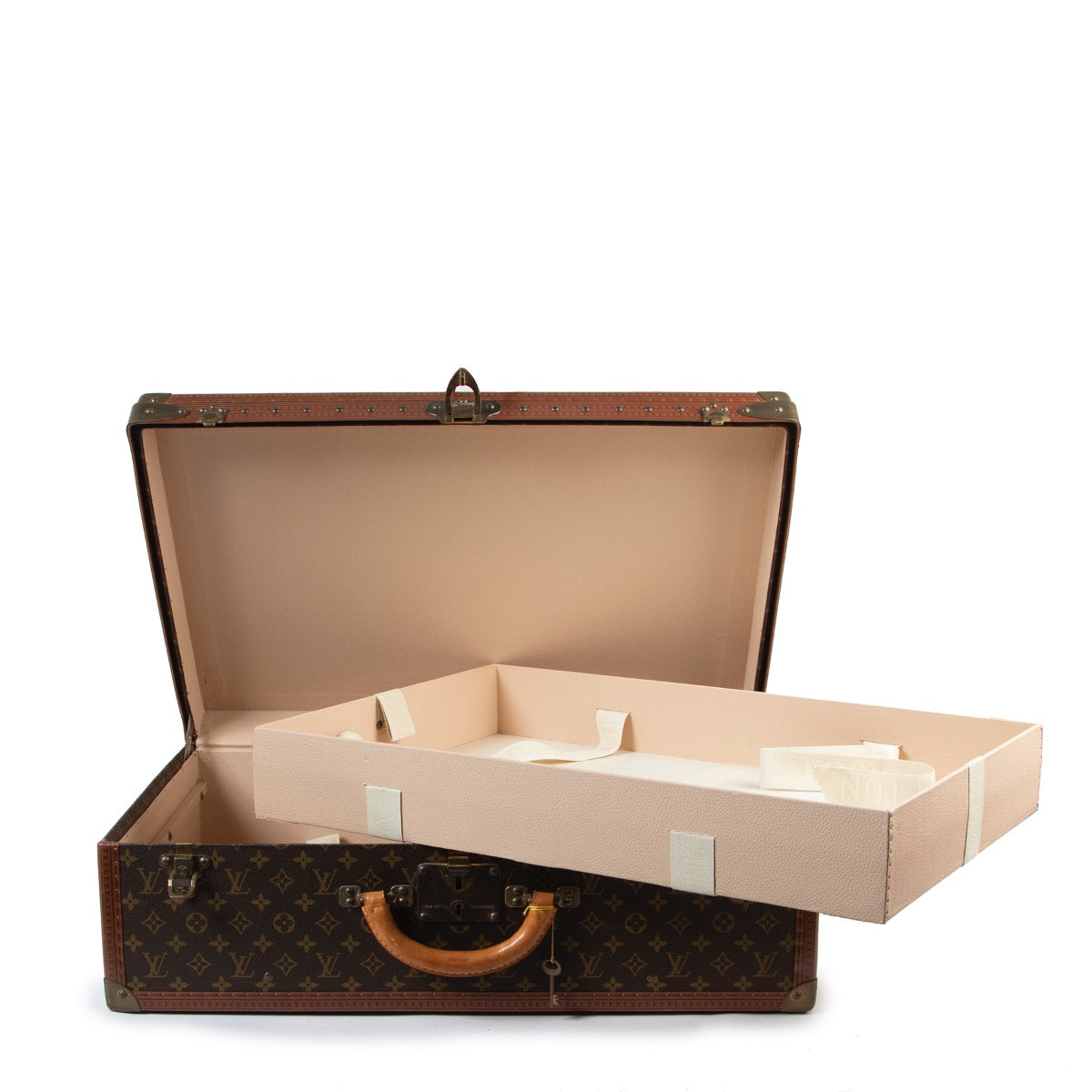 Shop safe online authentic Louis Vuitton Monogram Alzer 65 Suitcase Travel Bag.