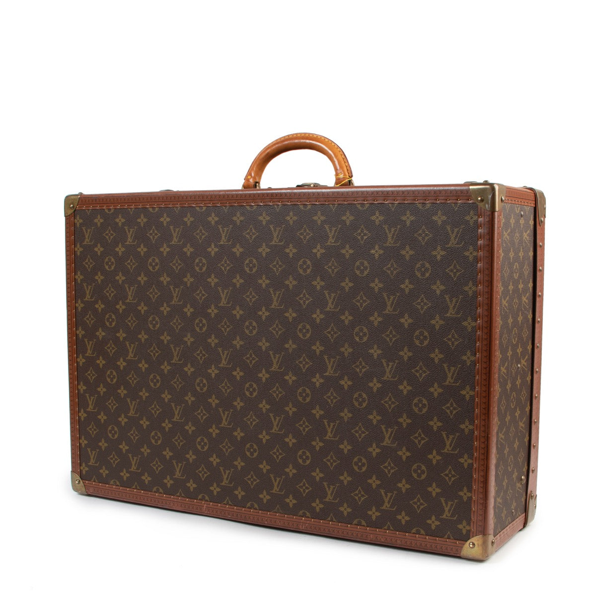 Shop safe online authentic Louis Vuitton Monogram Alzer 65 Suitcase Travel Bag.