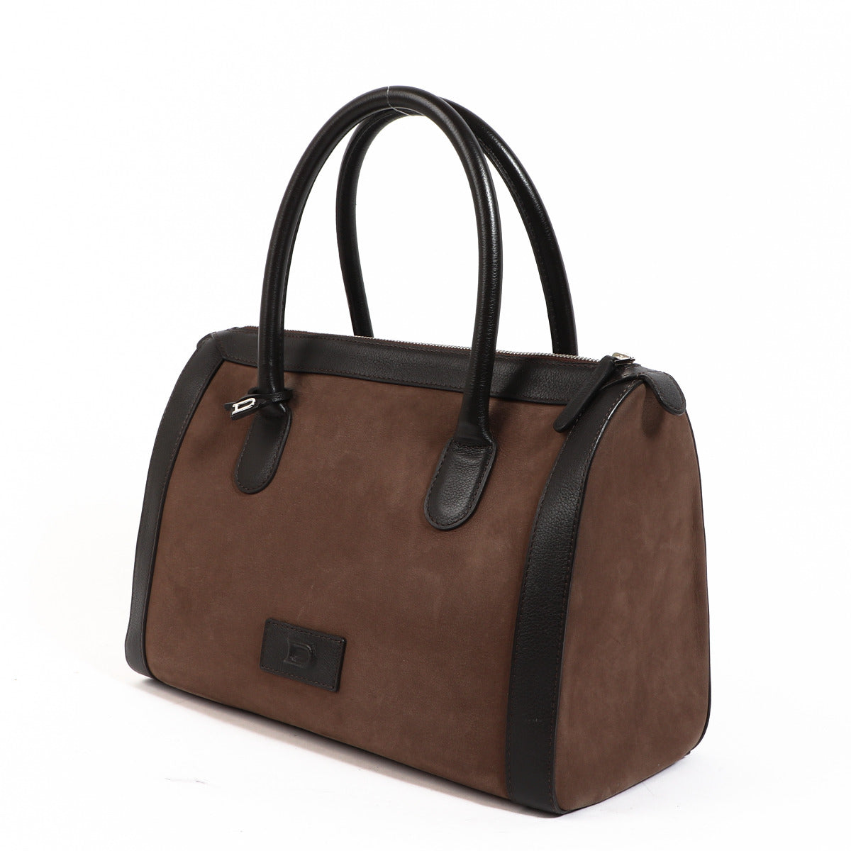 Delvaux Brown Suede Top Handle Bag for the best price at labellov secondhand luxury in Antwerp