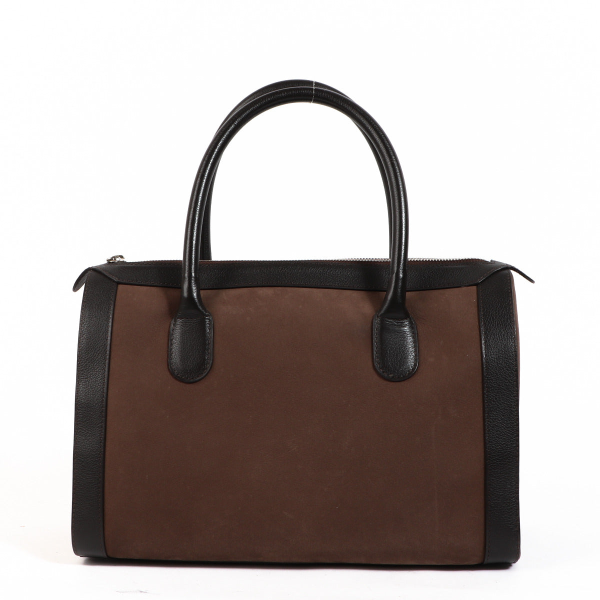 Delvaux Brown Suede Top Handle Bag