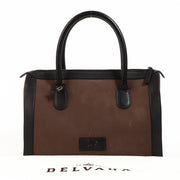Delvaux Brown Suede Top Handle Bag