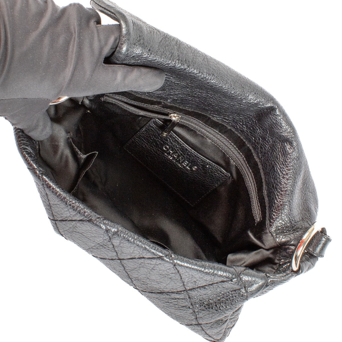 Chanel Black Glazed Leather On The Road Schoudertas