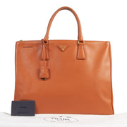 Authentic second-hand vintage Prada Orange Saffiano Tote Bag buy online webshop LabelLOV