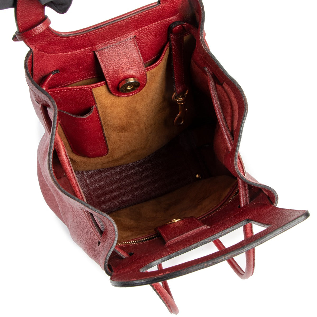 Delvaux Red Caraïbes Toile de Cuir Shoulder bag