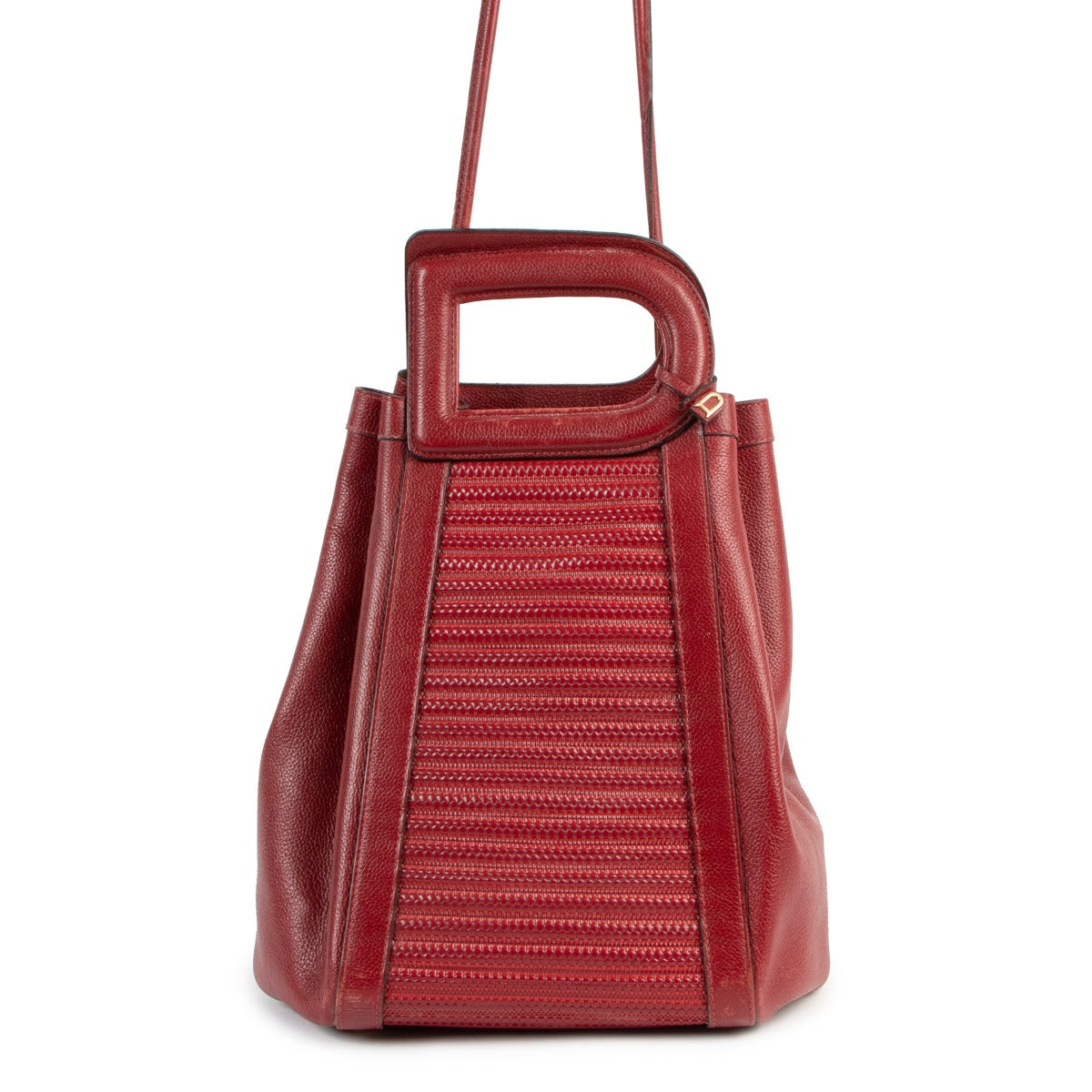 Delvaux Red Caraïbes Toile de Cuir Shoulder bag