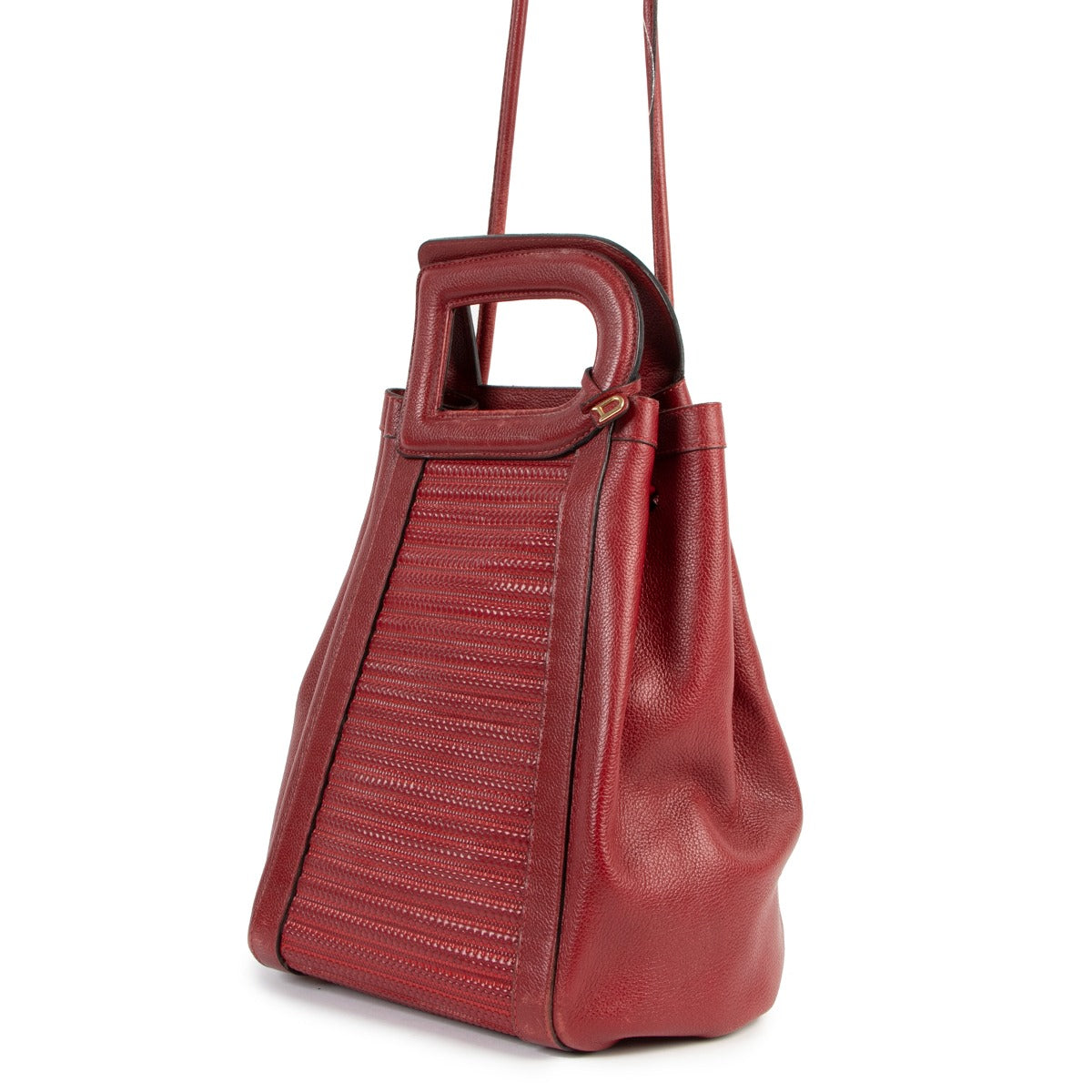 Delvaux Red Caraïbes Toile de Cuir Shoulder bag