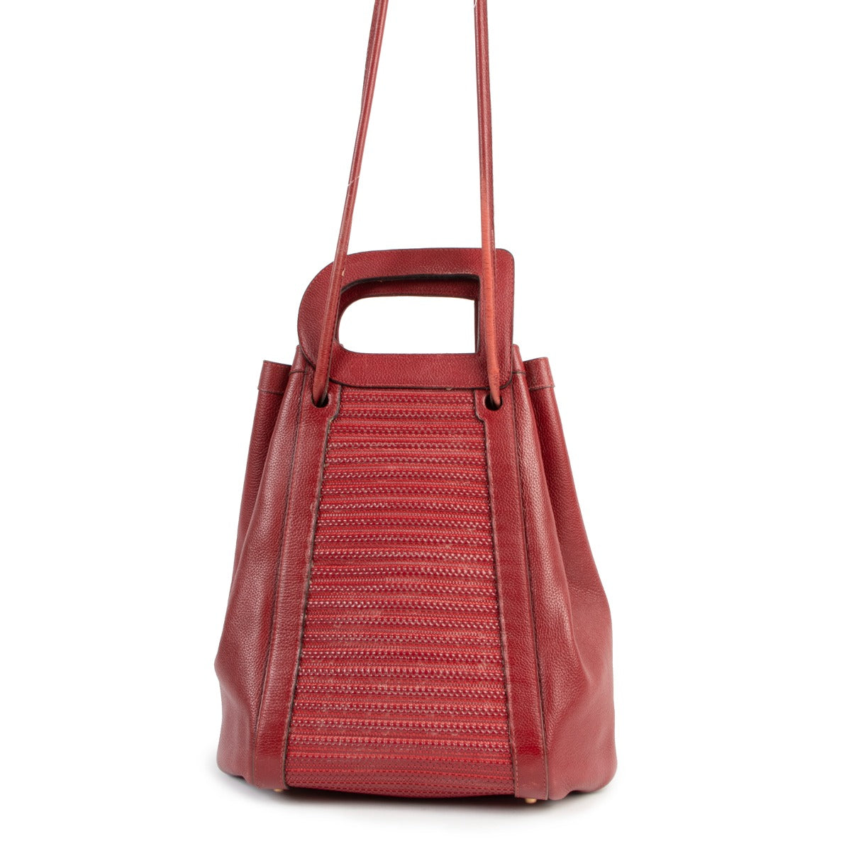Delvaux Red Caraïbes Toile de Cuir Shoulder bag