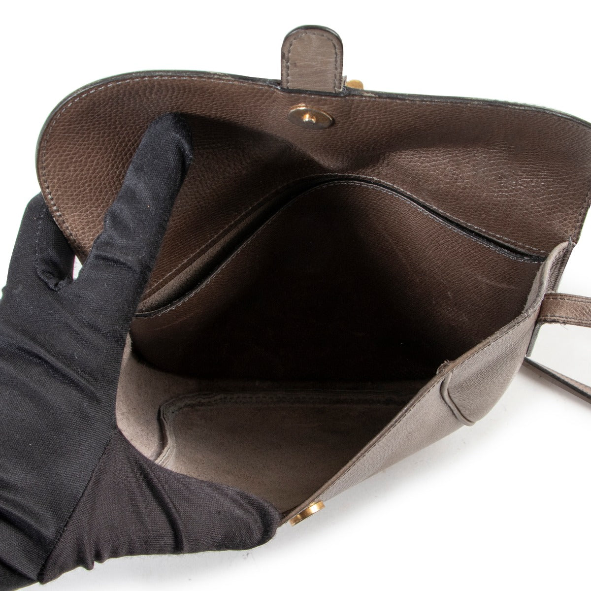 Delvaux Taupe Crossbody at Labellov