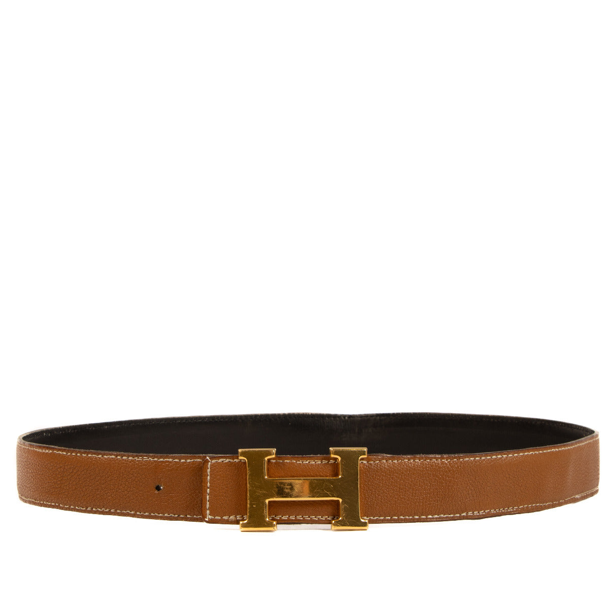 Hermès Omkeerbare Zwart met Gouden Constance Riem - maat 85