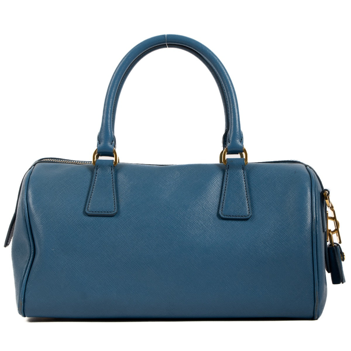 Shop 100% authentic second-hand Prada Blue Saffiano Lux Bowler on Labellov.com