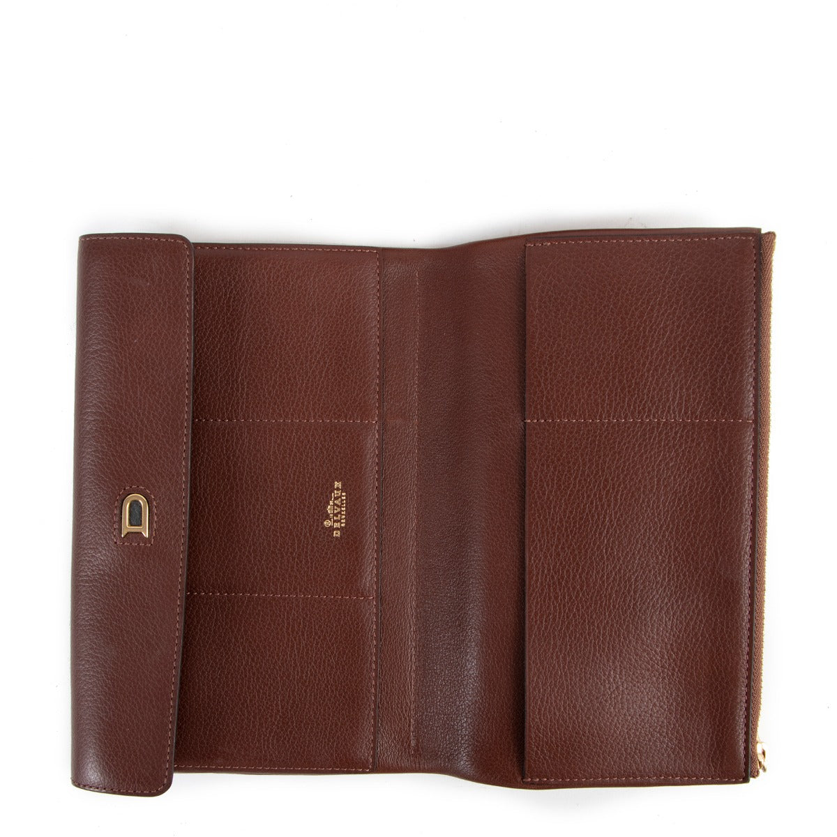 Delvaux Brown Loto Leather Wallet