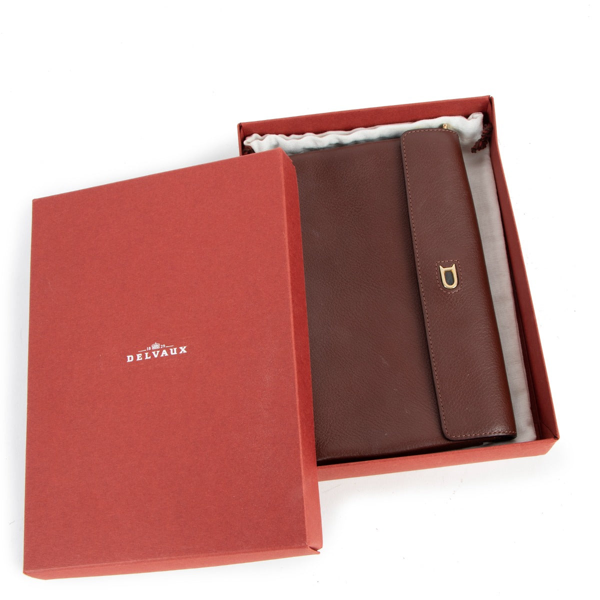 Delvaux Brown Loto Leather Wallet