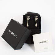 Chanel Silver Pearl Drop Earrings for the best price at Labellov
