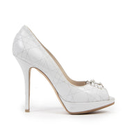 Authentic second-hand vintage Christian Dior Cannage Lace-up Open Toe Pumps - Size 38 buy online webshop LabelLOV