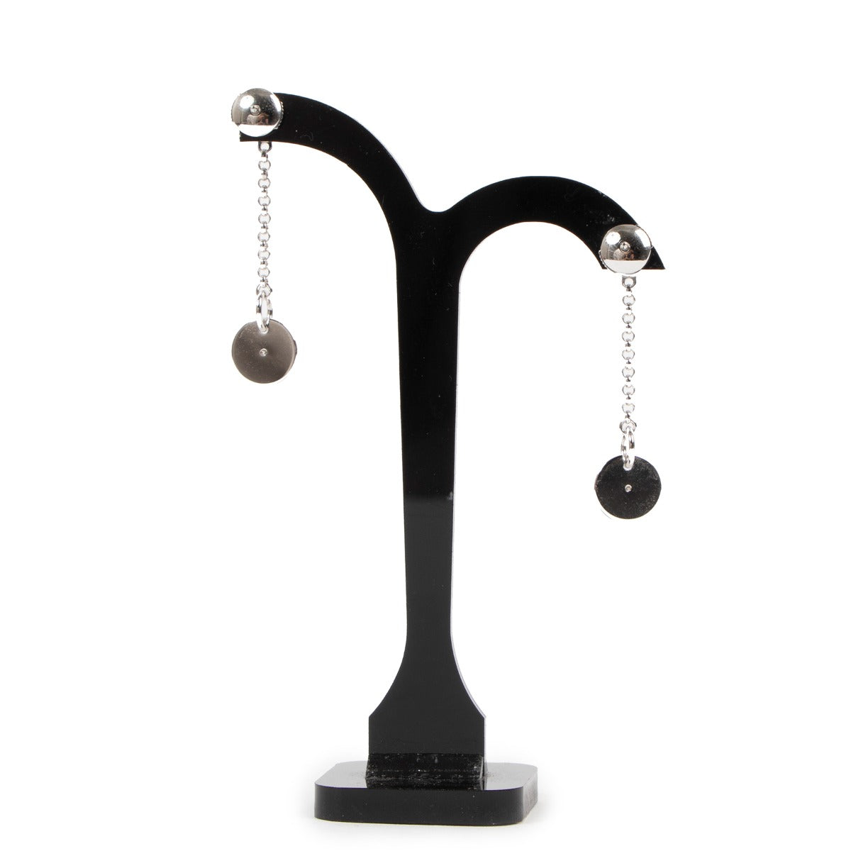 Hermès Gambade Clou De Selle Diamond 18K White Gold Earrings