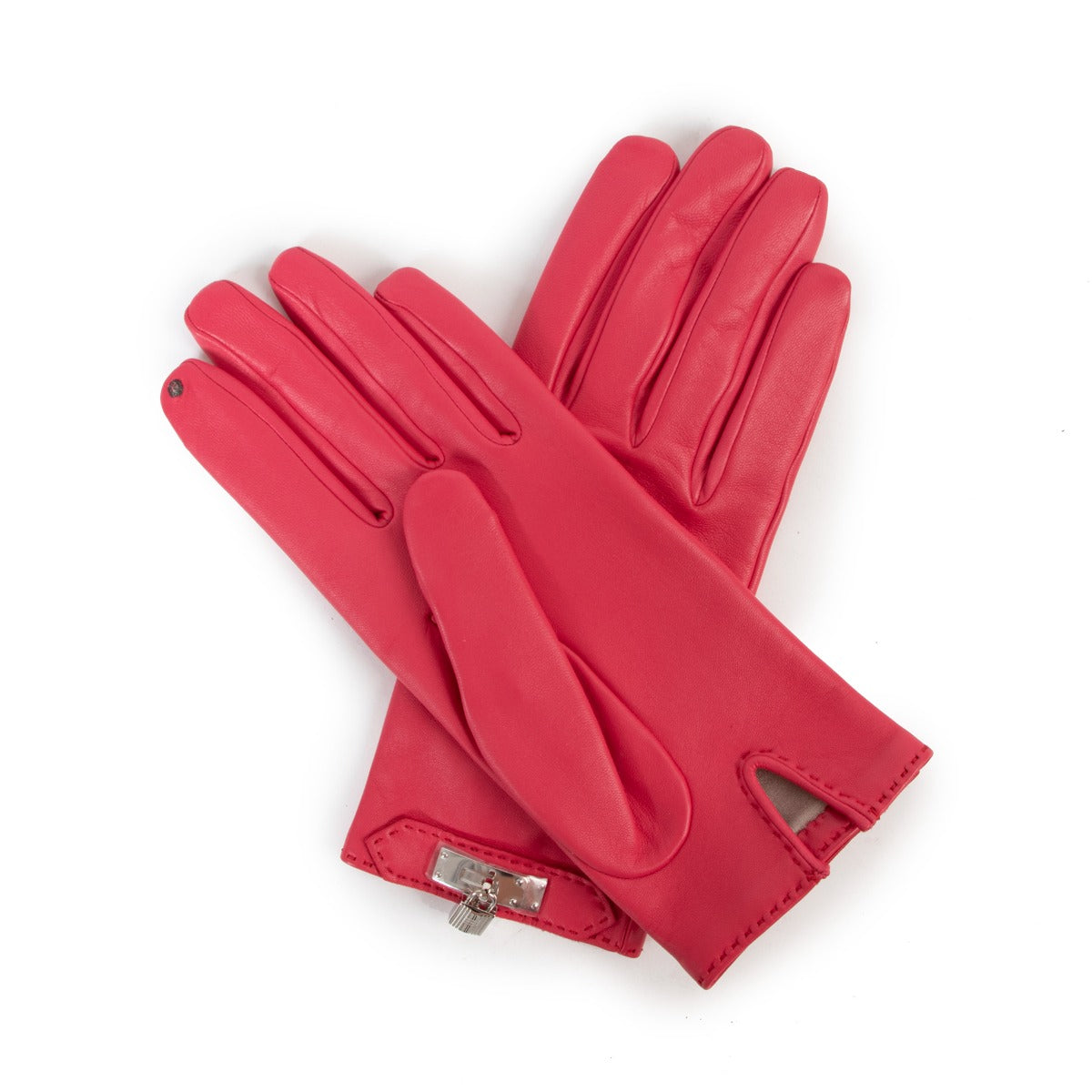 Shop online authentic second hand luxury designer Hermès Framboise Soya Lambskin Gloves on Labellov.com.