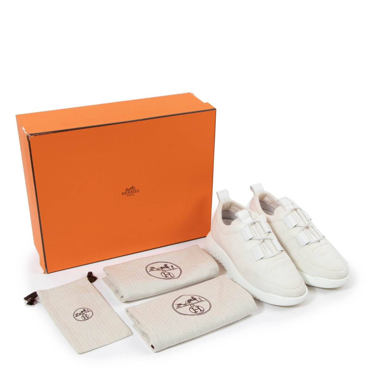 Hermès White Team Sneakers