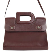 Authentieke Tweedehands Delvaux Burgundy D Handle Bag juiste prijs veilig online shoppen luxe merken webshop winkelen Antwerpen België mode fashion