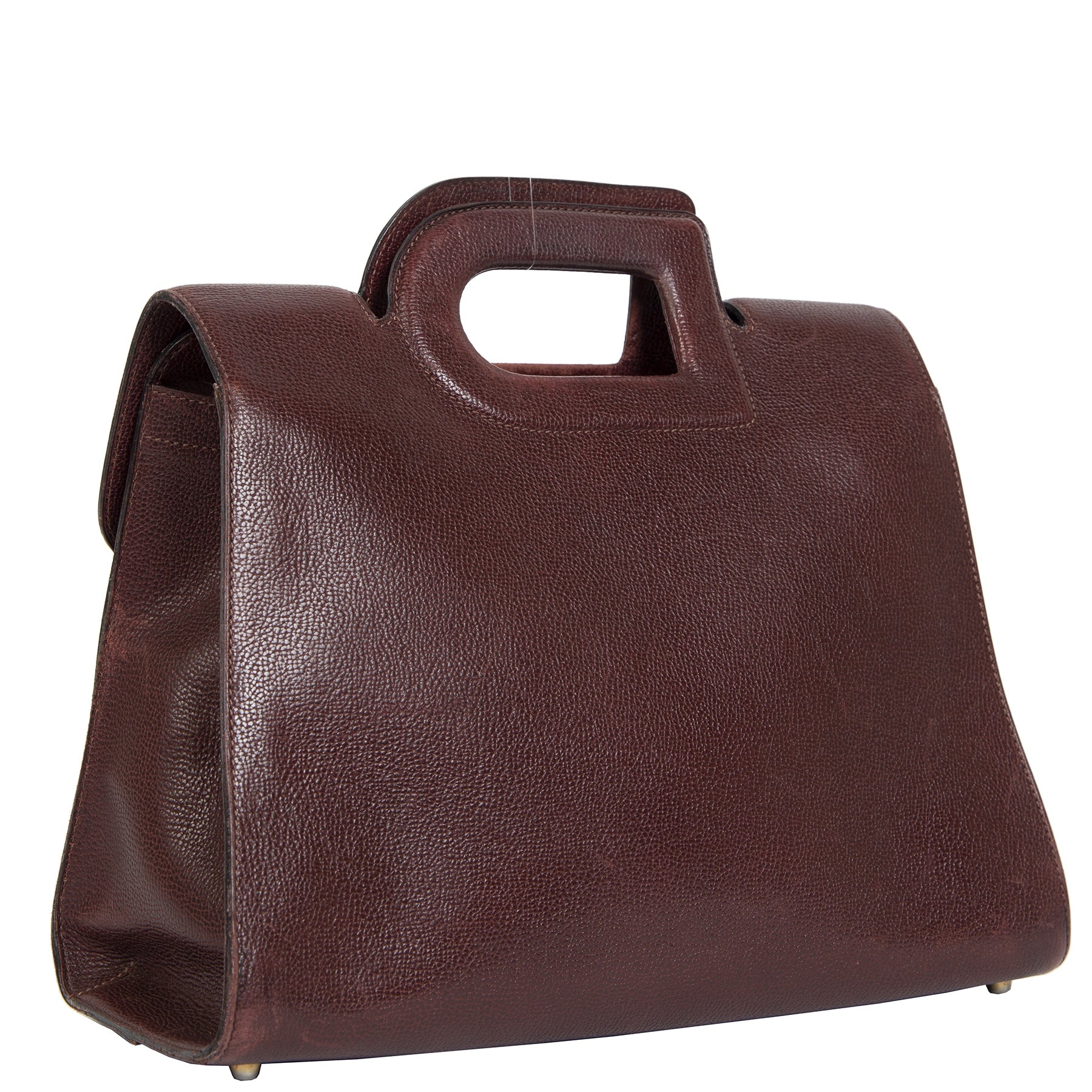 Authentieke Tweedehands Delvaux Burgundy D Handle Bag juiste prijs veilig online shoppen luxe merken webshop winkelen Antwerpen België mode fashion