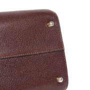 Authentieke Tweedehands Delvaux Burgundy D Handle Bag juiste prijs veilig online shoppen luxe merken webshop winkelen Antwerpen België mode fashion