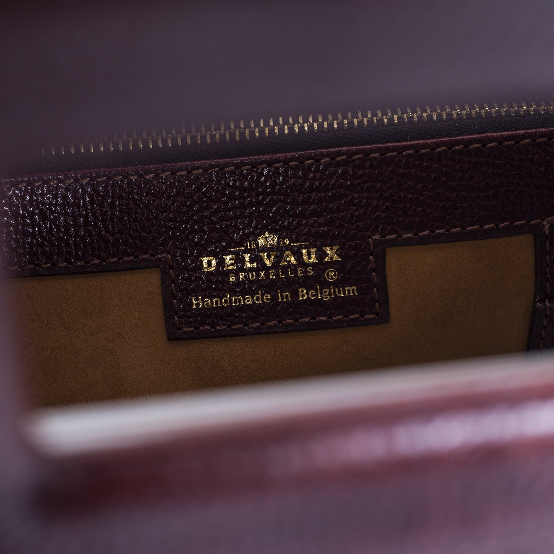 Authentieke Tweedehands Delvaux Burgundy D Handle Bag juiste prijs veilig online shoppen luxe merken webshop winkelen Antwerpen België mode fashion