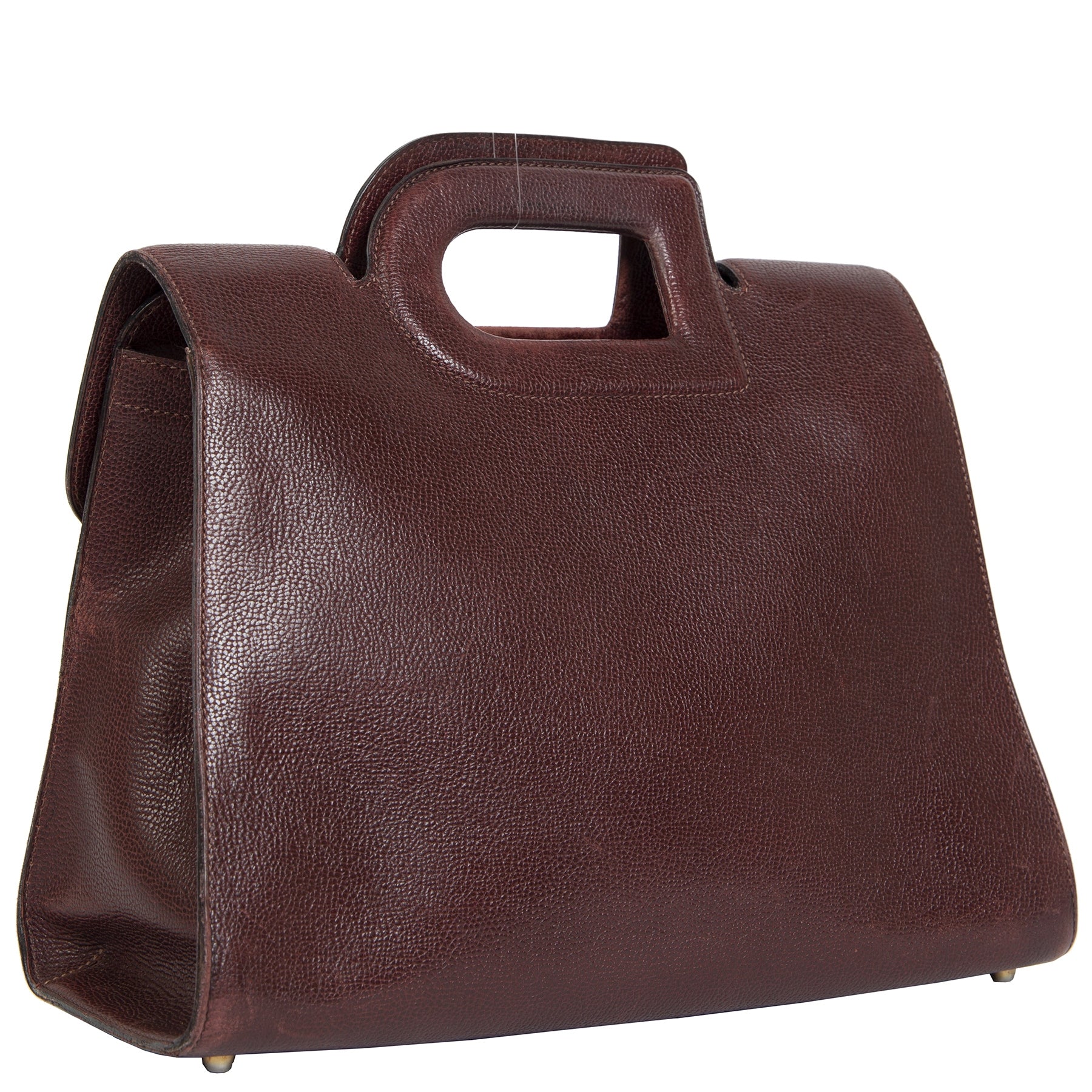 Authentieke Tweedehands Delvaux Burgundy D Handle Bag juiste prijs veilig online shoppen luxe merken webshop winkelen Antwerpen België mode fashion