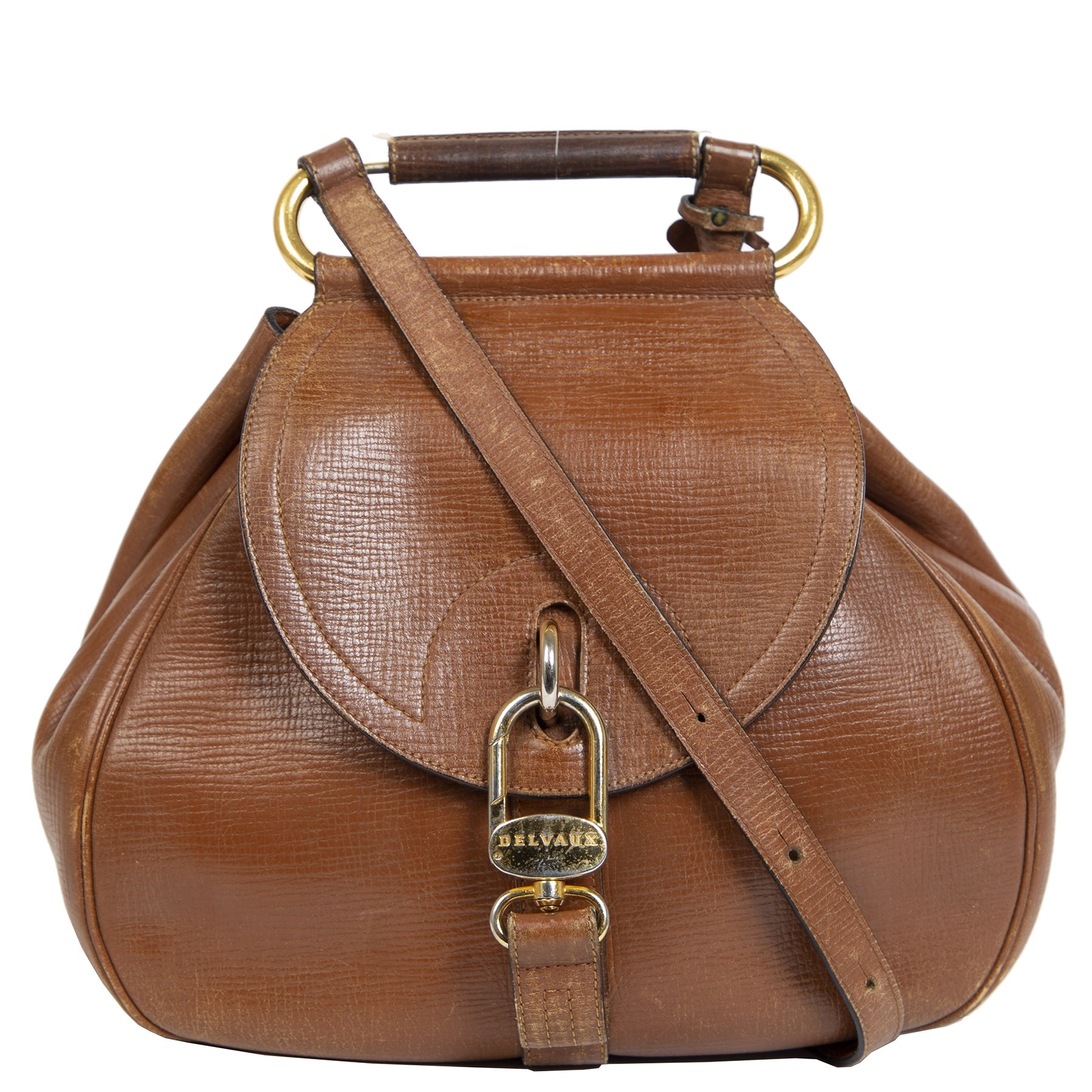 Delvaux Cognac Cerceau Jumping Bag for the best prie at Labellov secondhand luxury in Antwerp Belgium