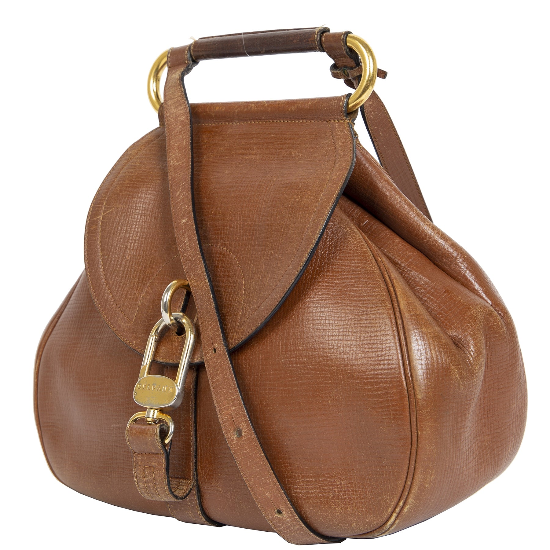 Koop en verkoop uw authentieke designer Delvaux Cognac Cerceau Jumping Bag
