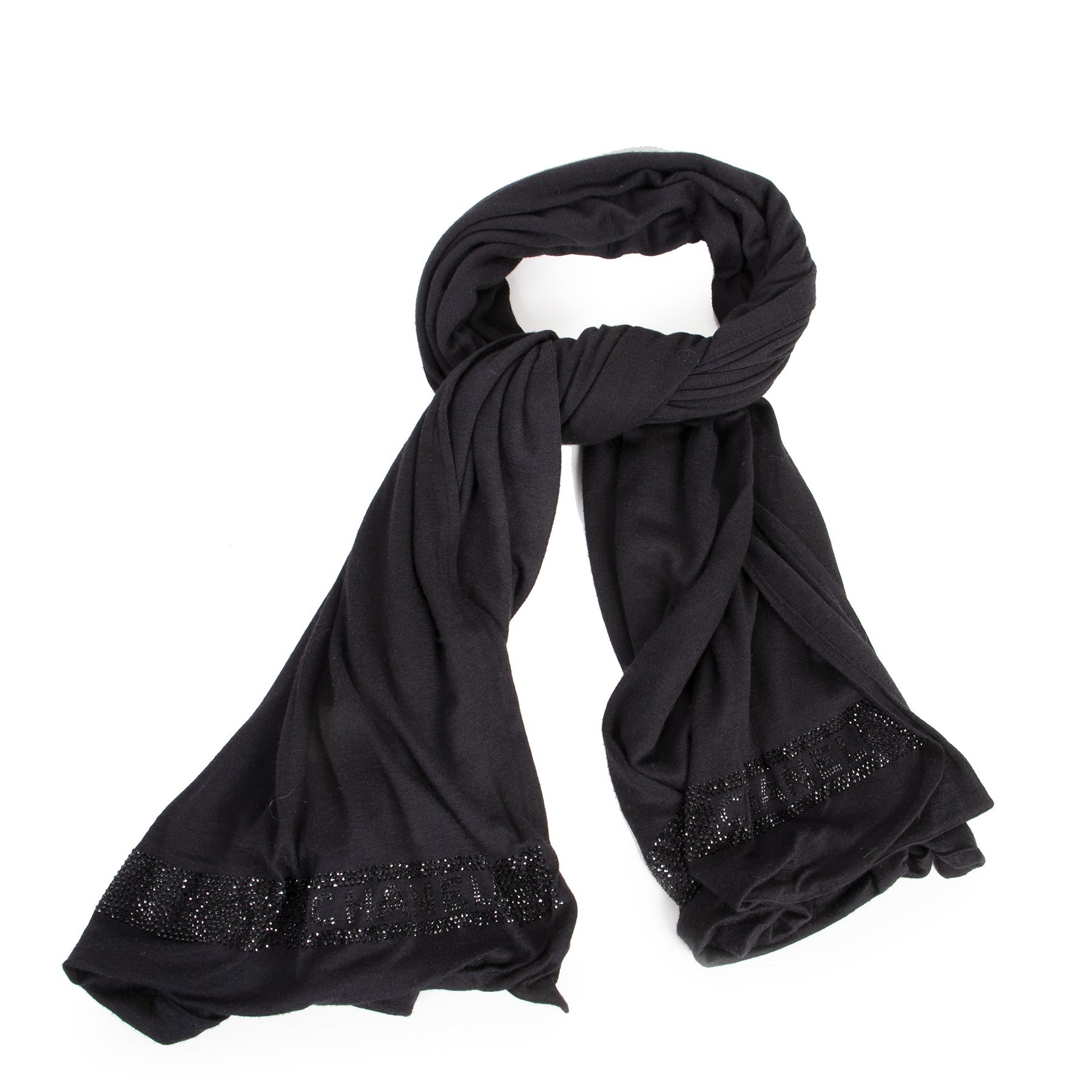Chanel Cashmere Silk Scarf Black