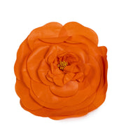 Authentic second-hand vintage Chanel Orange Camellia Flower Brooch Pin buy online webshop LabelLOV