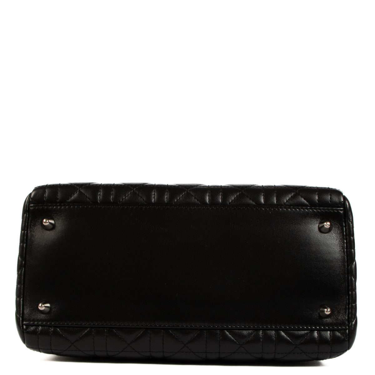 Dior Black Cannage Ruffle Trim Medium Lady Dior Bag