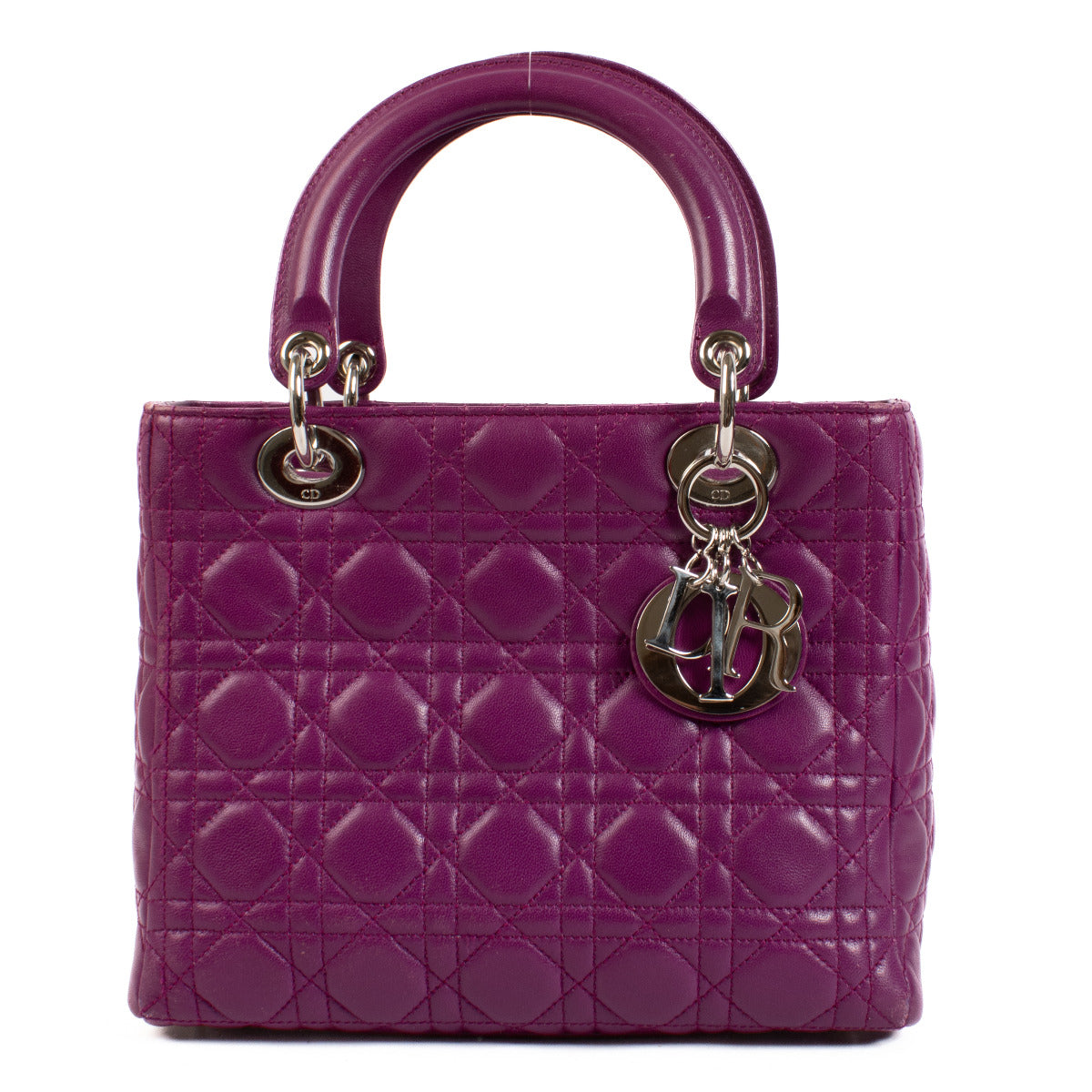 Sac Lady Dior moyen Christian Dior Cannage violet