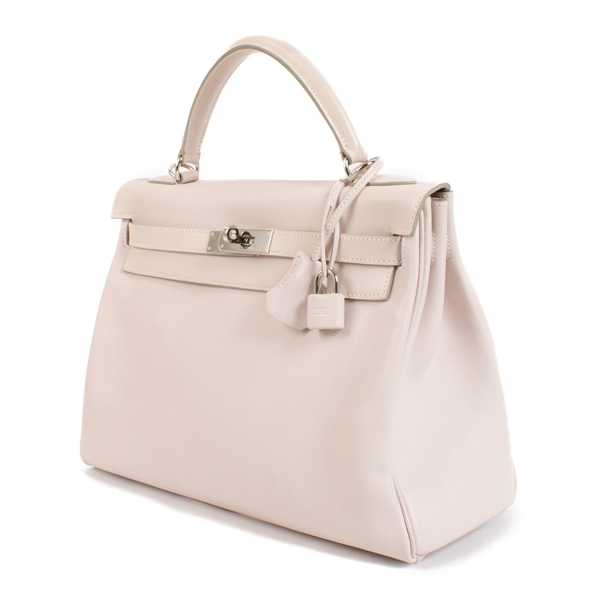 Authentic second hand Hermès Kelly 32 Rose Dragée Swift PHW on www.labellov.com