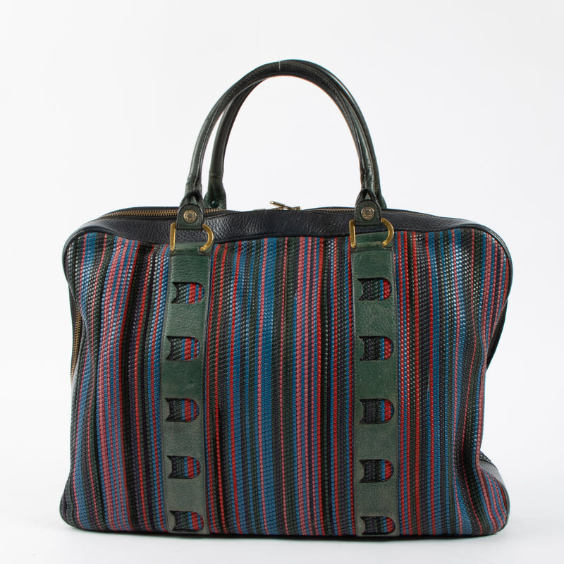 Shop this authentic Delvaux Vintage Multicolor Toile de Cuir Briefcase pre-loved on Labellov.com 