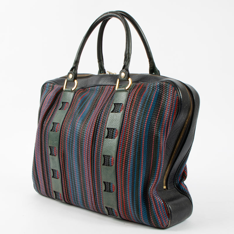 Shop this authentic Delvaux Vintage Multicolor Toile de Cuir Briefcase pre-loved on Labellov.com 