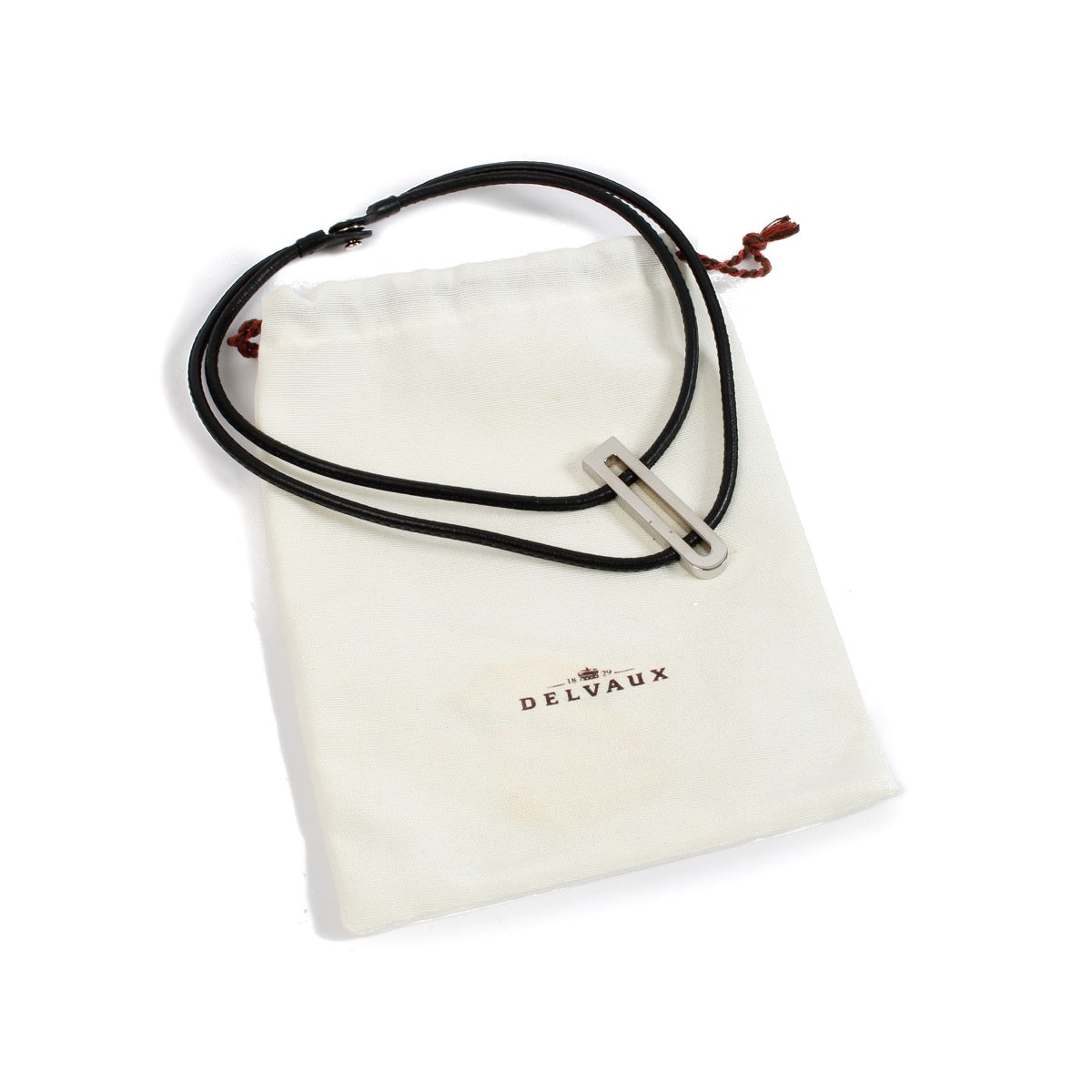shop 100% authentic second hand Delvaux Black Leather Necklace on Labellov.com