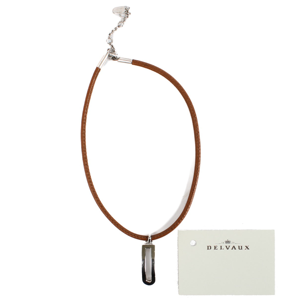 shop 100% authentic second hand Delvaux Brown Leather Necklace on Labellov.com