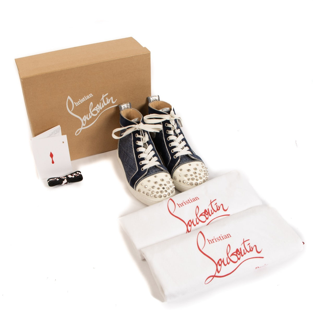 Christian Louboutin Lou Degra Spikes Sneakers - Size 37.5