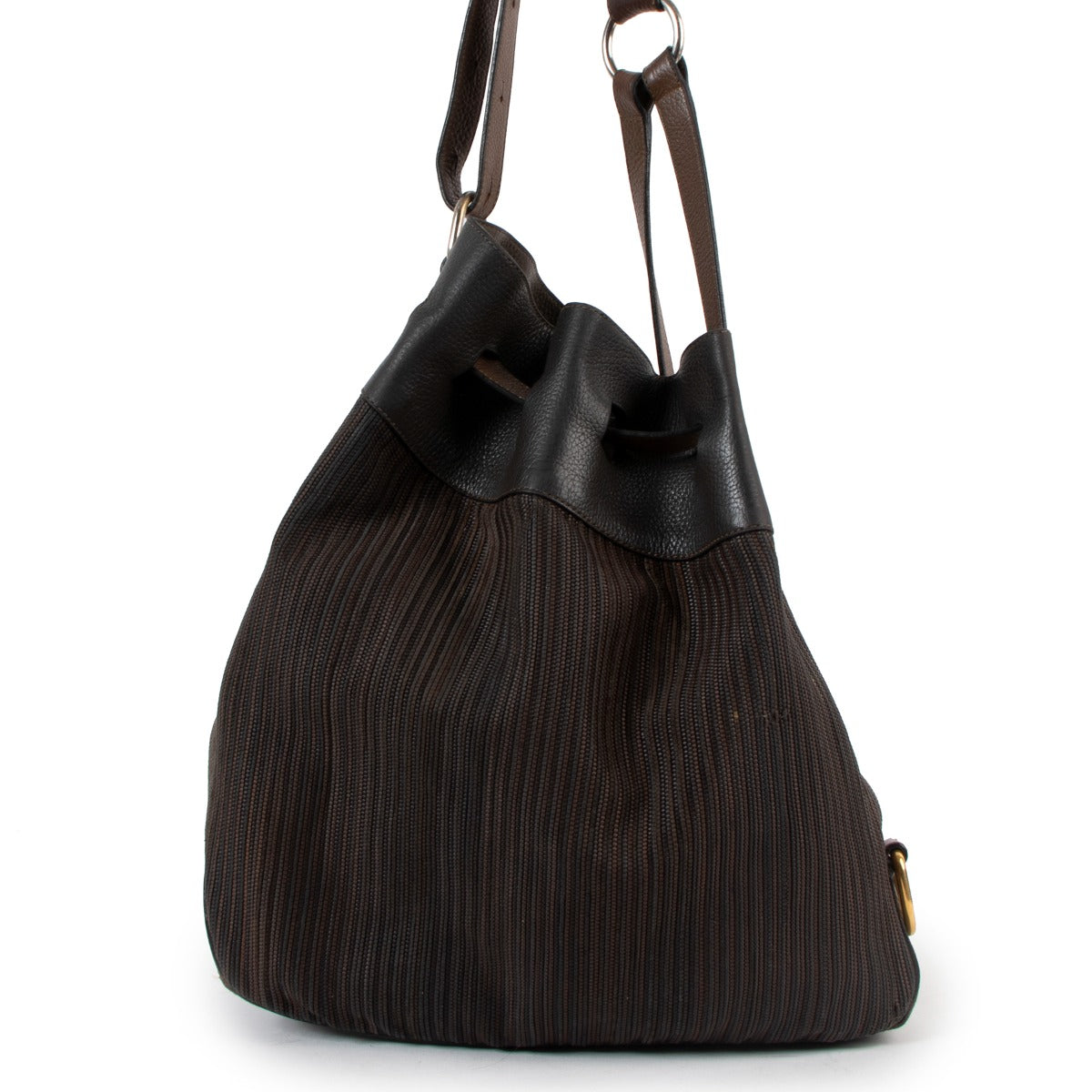 Delvaux Brown Catogan Toile de Cuir Shoulder Bag