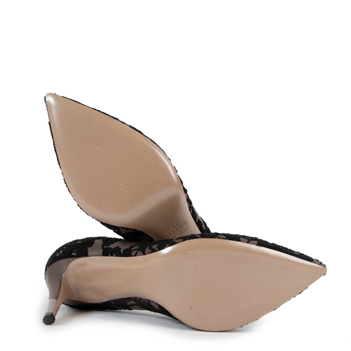 Escarpins brodés taupe Valentino Garavani - Taille 37