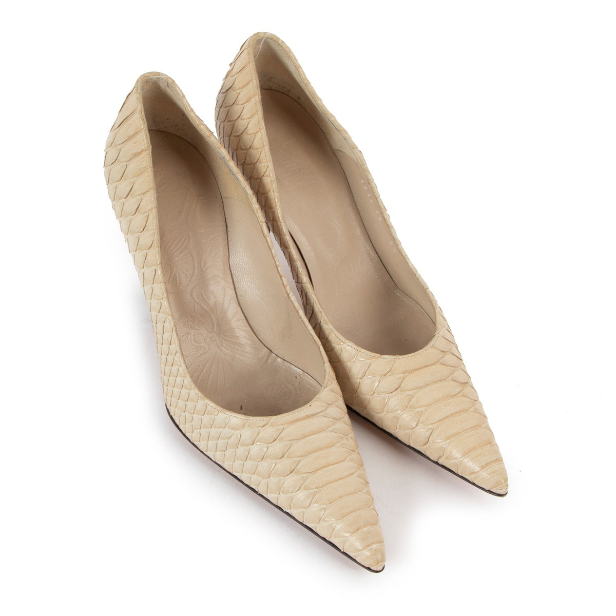 Versace Beige Python Pumps