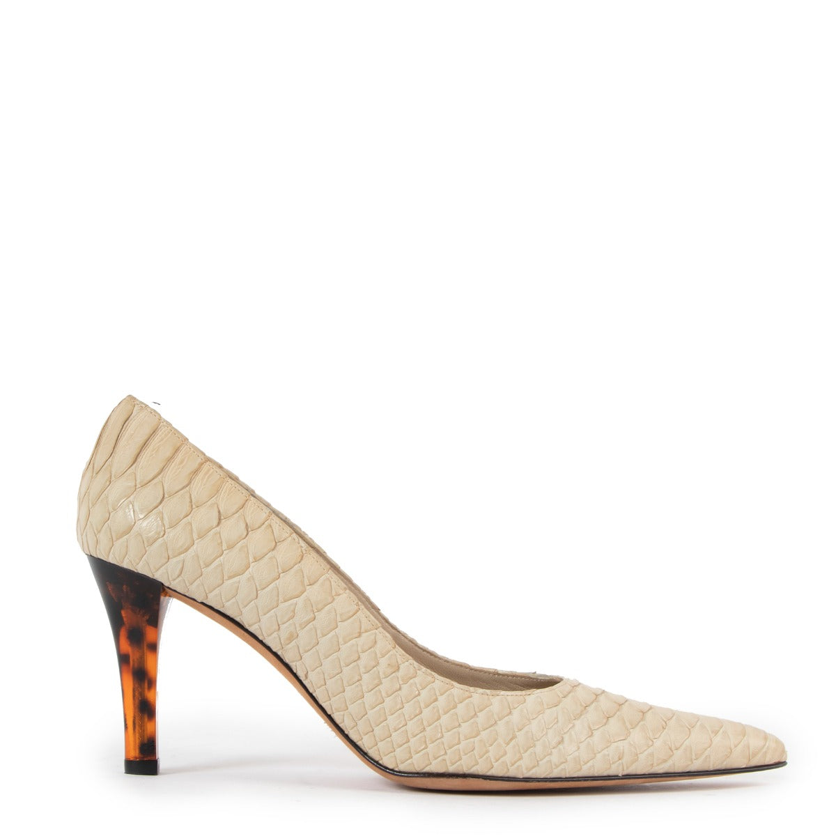 Versace Beige Python Pumps