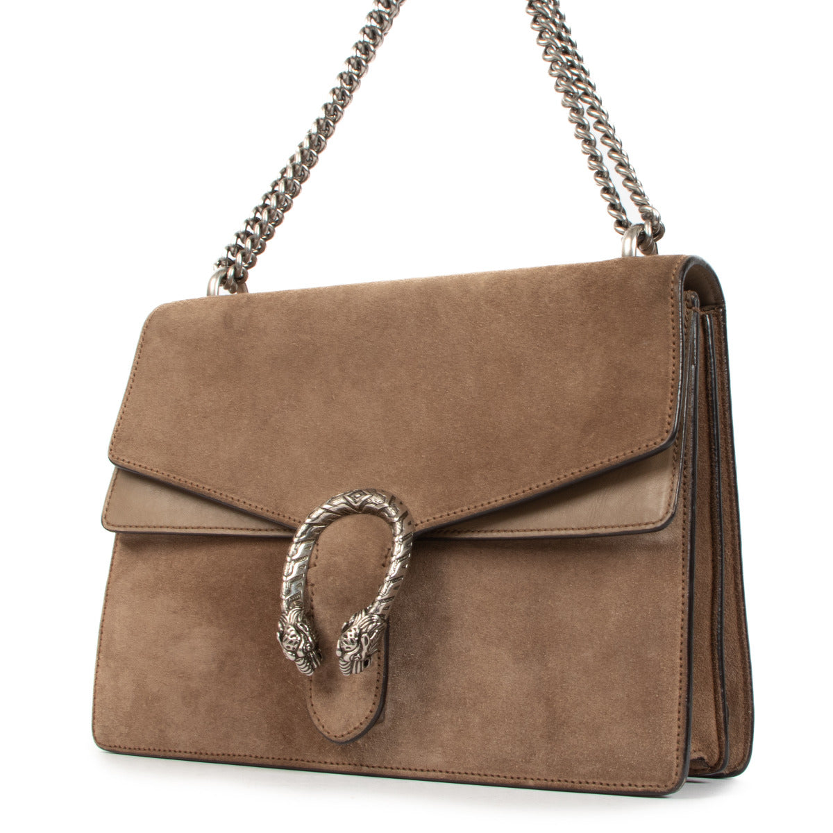 Sac porté épaule moyen en daim taupe Gucci Dionysus